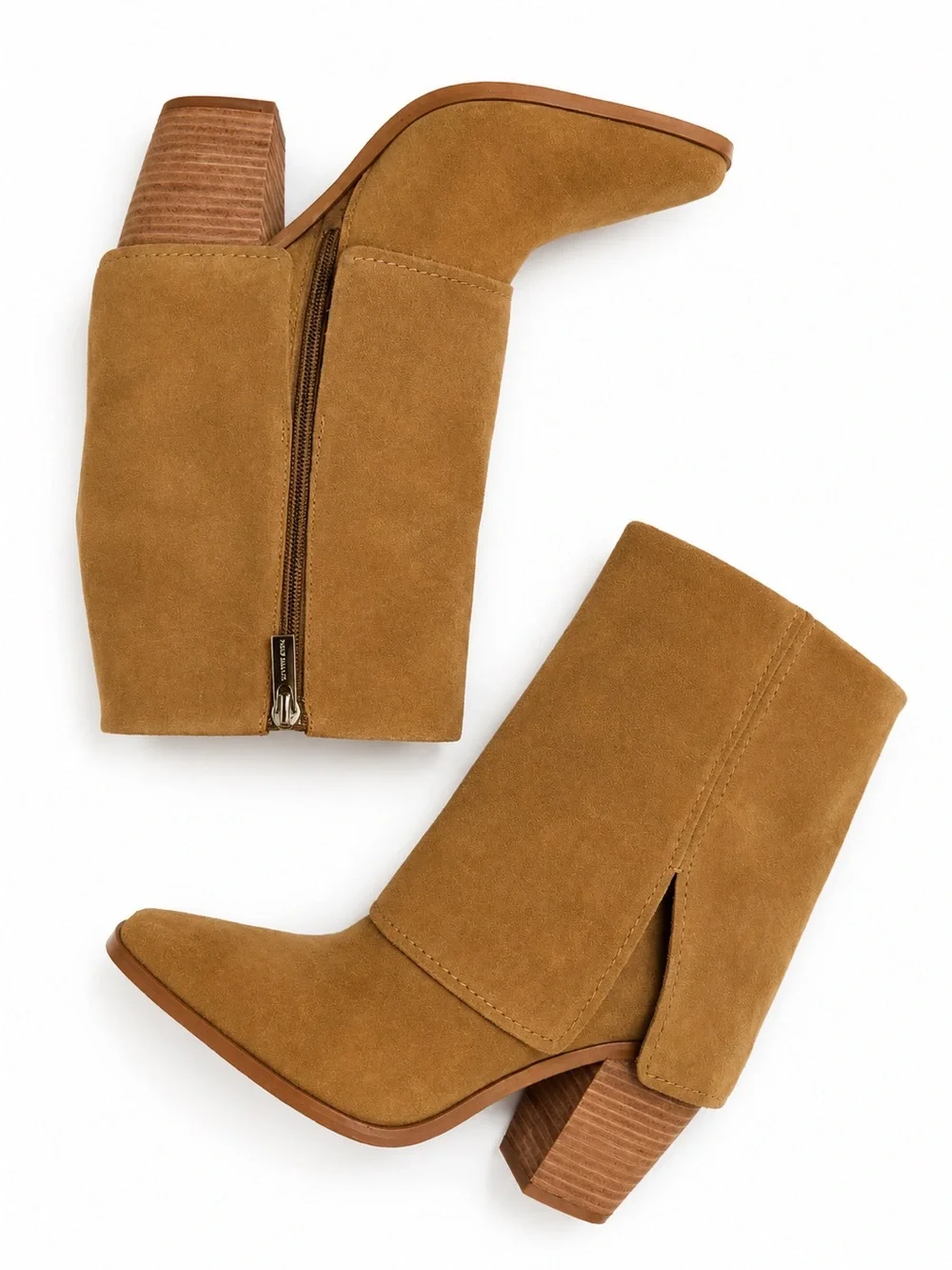 Vince Camuto Alolison Camel Suede Heeled Ankle Boots Women’s US 7 NWOT - Picture 4 of 8